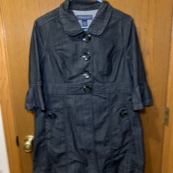 Baccini Denim Trench Coat – Women’s Large - Picture 1 of 12